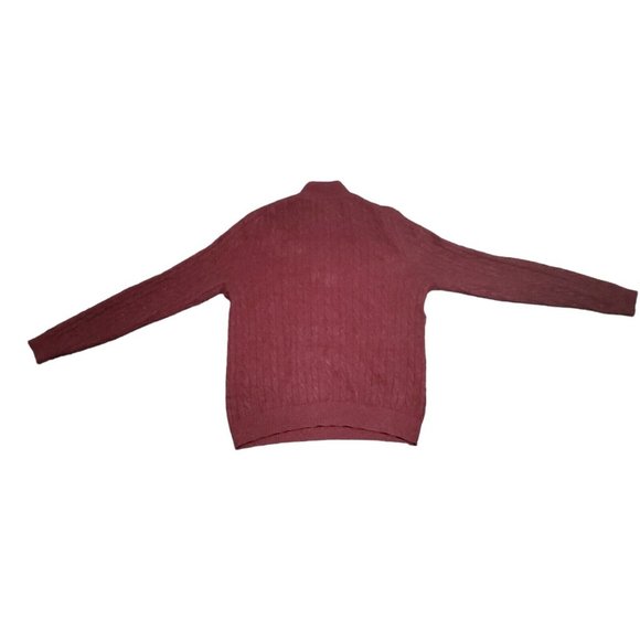 Harrison Davis 2-Play Cashmere 1/4 Zip Sweater Color Red HOLE Size Large - Picture 2 of 8